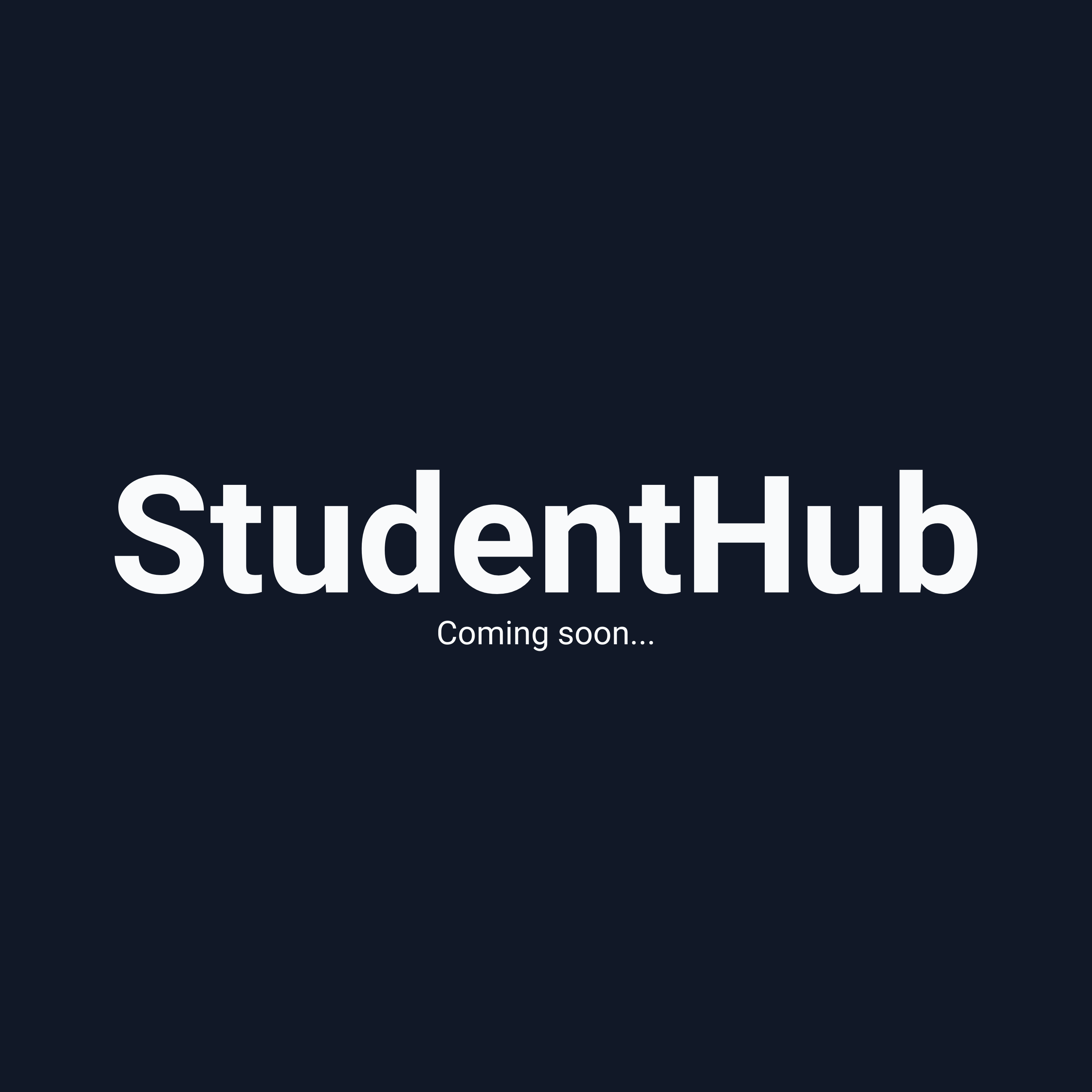 StudentHub - Coming soon...